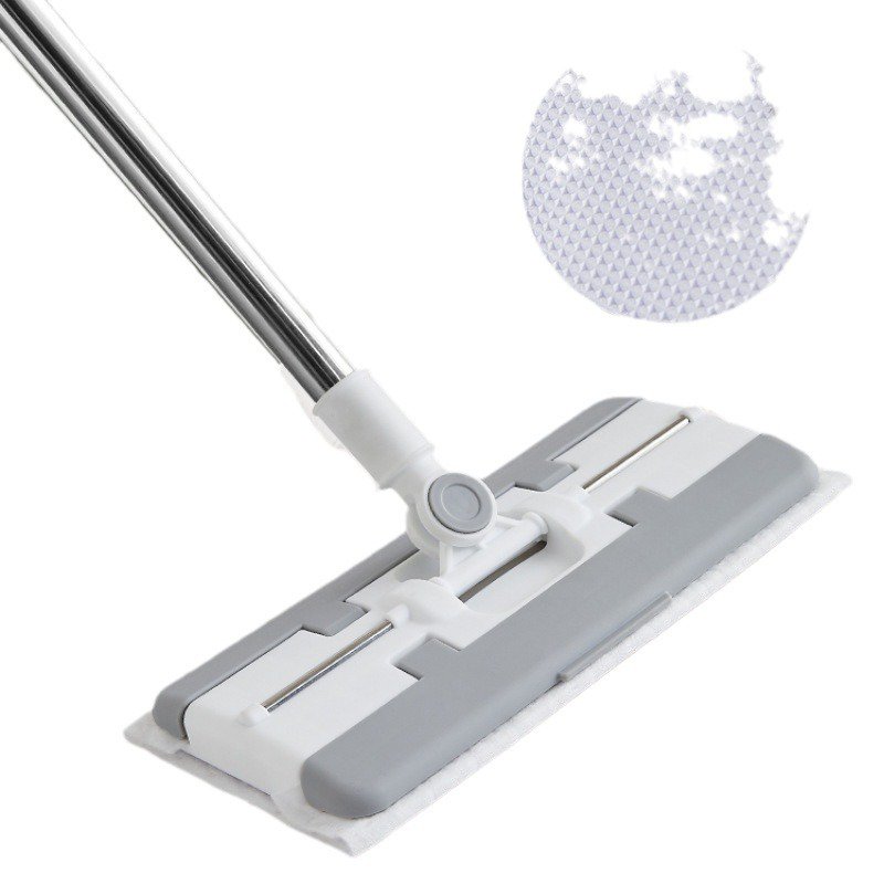 交換可能なハンドフリーモップ ウェット ドライ静電気除塵モップ レイジーモップ ホームクリーニング 交換可能な使い捨てモップ