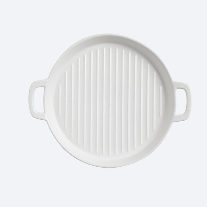 도자기 두 귀 원형 양식판