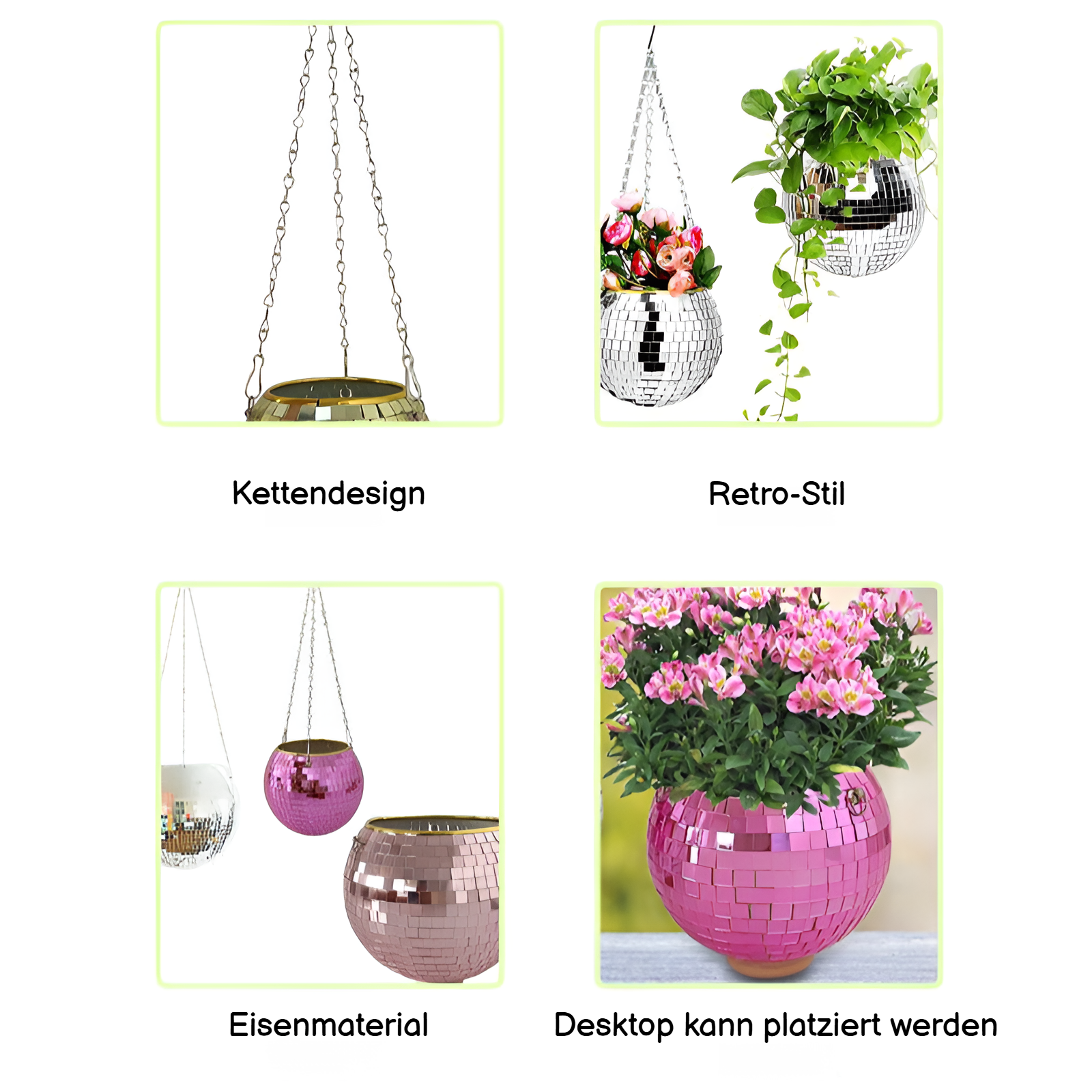 Disco Ball Pflanzer kreative Blumentopf Hängekorb Pflanze Pflanztopf