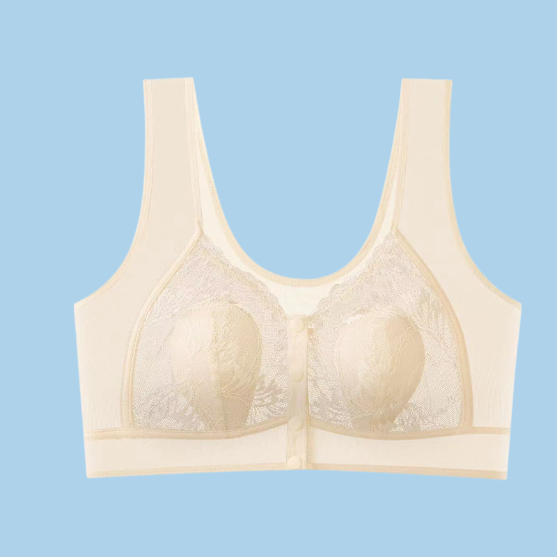 超薄レースフロントボタンブラジャー