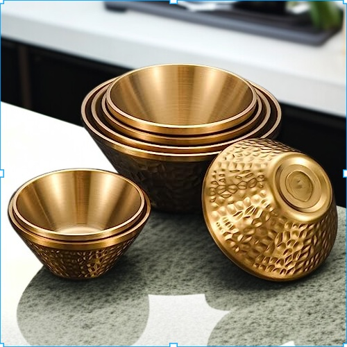 وعاء أرز معزول مزدوج الطبقات على شكل مطرقة على شكل حرف V مصنوع من الفولاذ المقاوم للصدأ 304