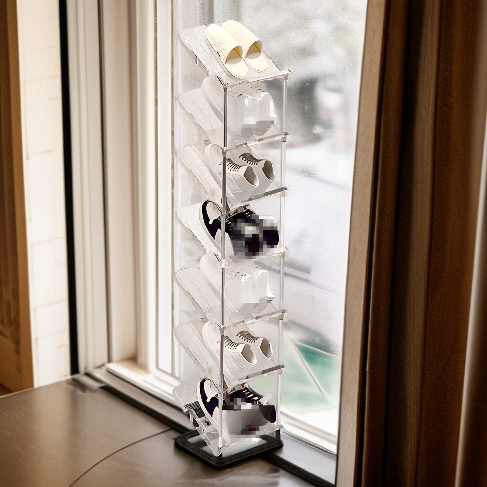 ファッショナブルでスリムなシューズラック