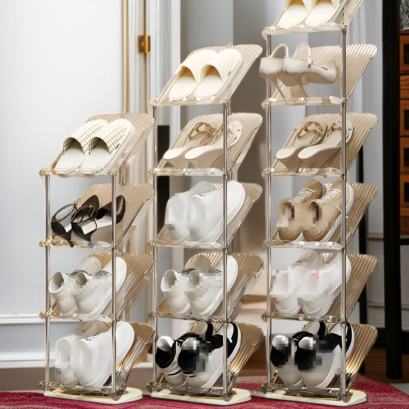 ファッショナブルでスリムなシューズラック