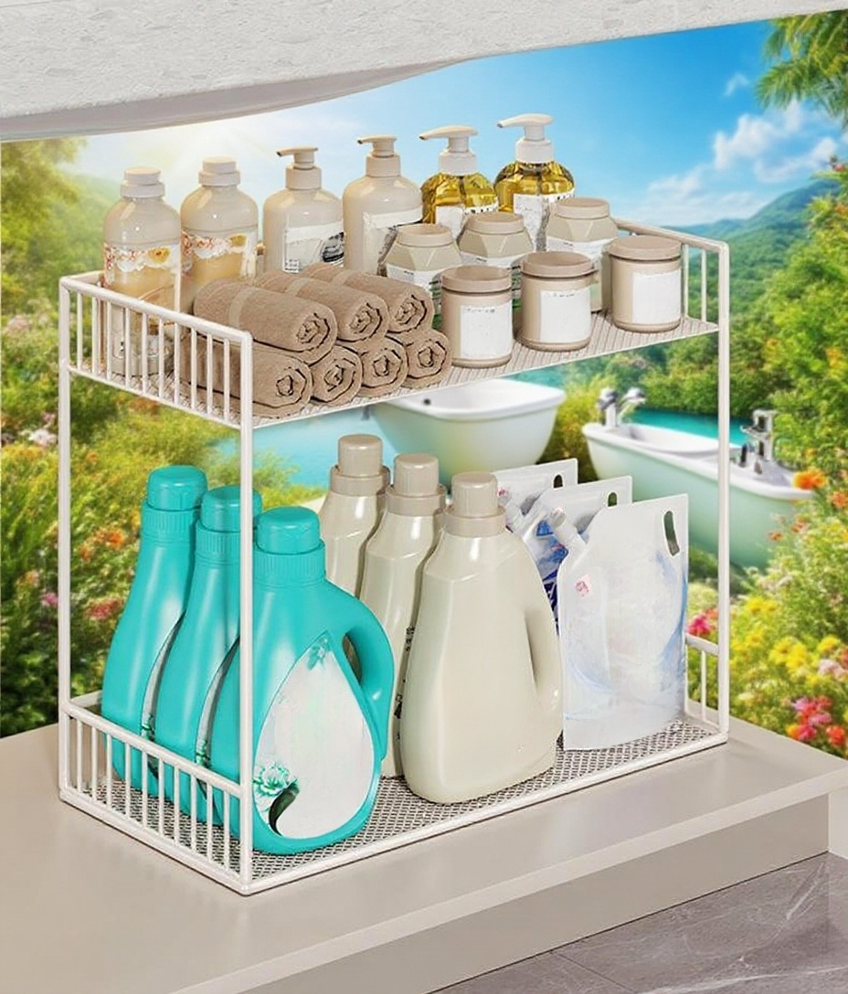 Mosdó alatti fürdőszobai szekrény elölről nézetben