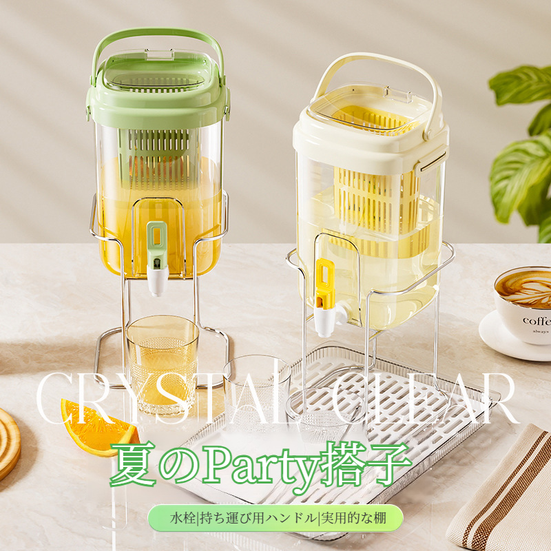 アウトドアキャンプ直飲み冷やかん冷蔵庫冷やしタップ付きビールバケツ水出しティーポットフルーツティー飲料バケツ