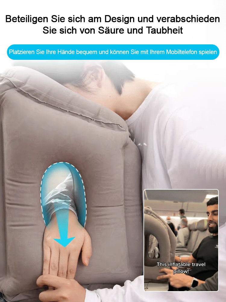 [Entspannt lange Reisen überstehen] Flugzeug-Wunderkissen zum Liegen und Schlafen