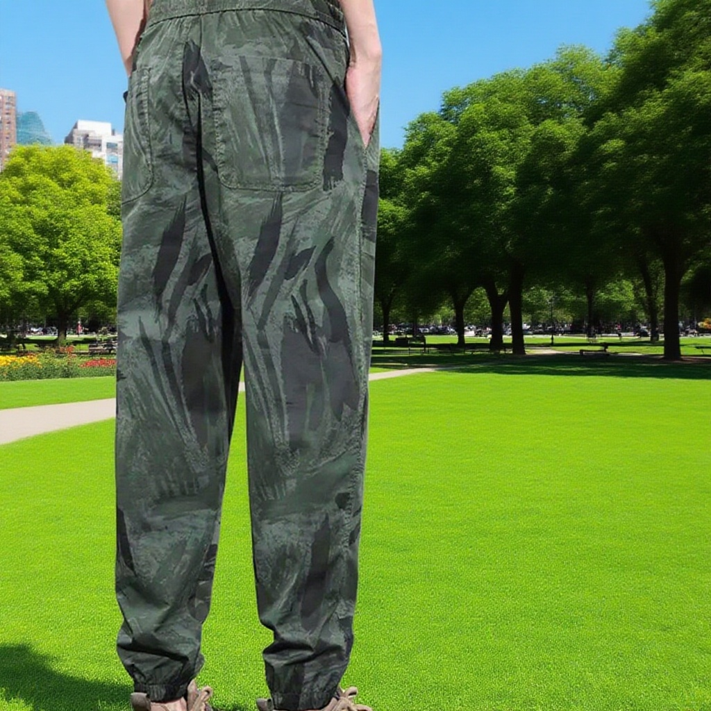 남자 아이스 캐주얼 팬츠 고퀄리티 카모 스판 카고 팬츠 와이드 조거 남 여름 얇은 트레이닝 바지