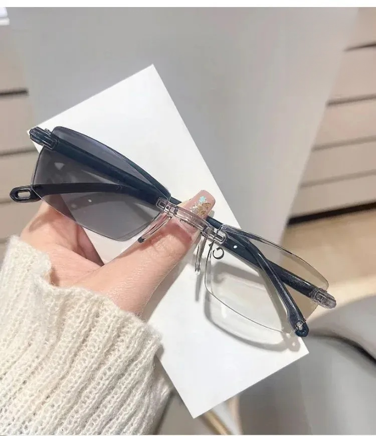 乱視にも対応した多機能老眼鏡の装着例