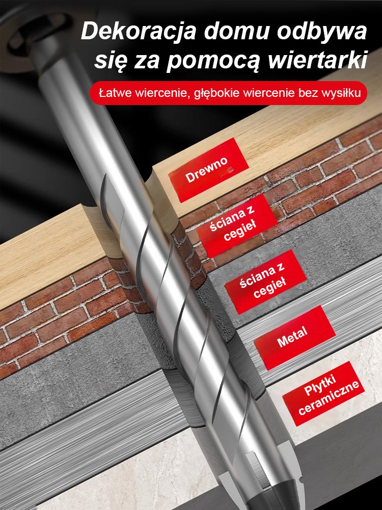 Czterokrawędziowe ząbkowane wiertło ceramiczne