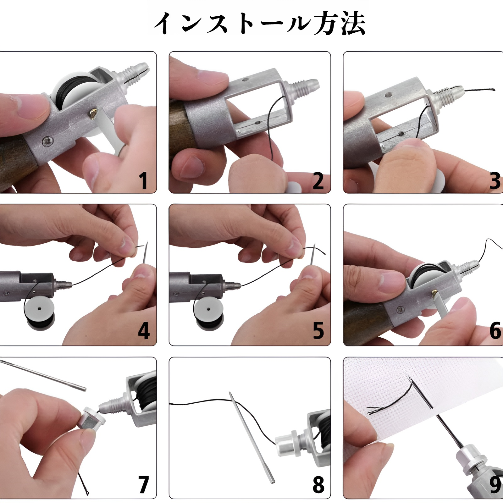 ハンドミシン DIY レザークラフト 植物タンニンなめし革ツール 裁縫 裁縫錐 ダイヤモンドカット ハンドミシンライン