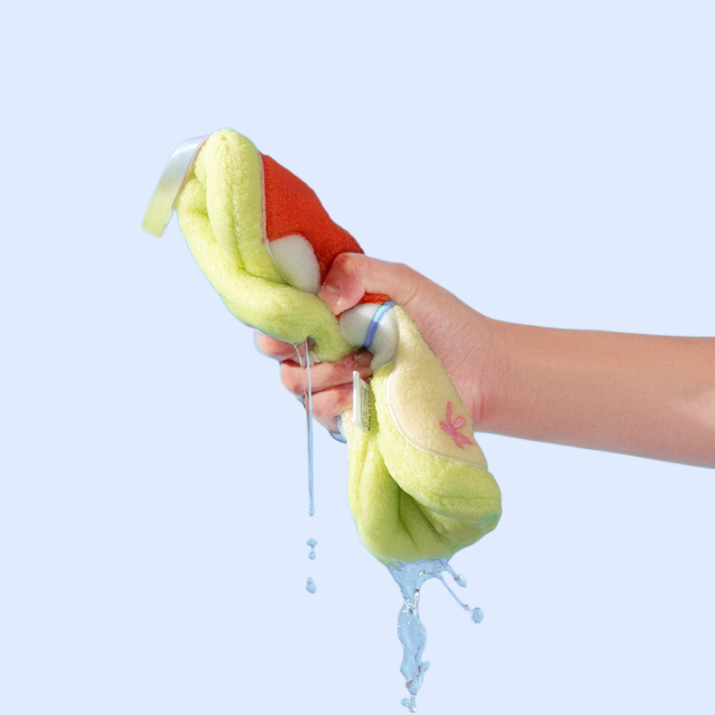 Cartoon mushroom house hand towel hanging thick coral fleece embroidered towel absorbent cute handke