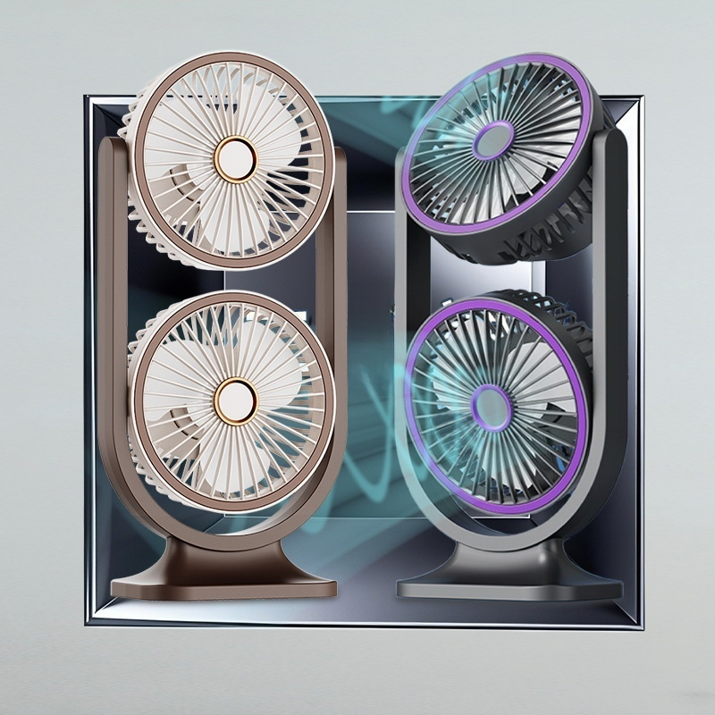 Usb 충전 탁상용 대풍량 듀얼 라이트 소형 선풍기 학생 기숙사용 소형 선풍기