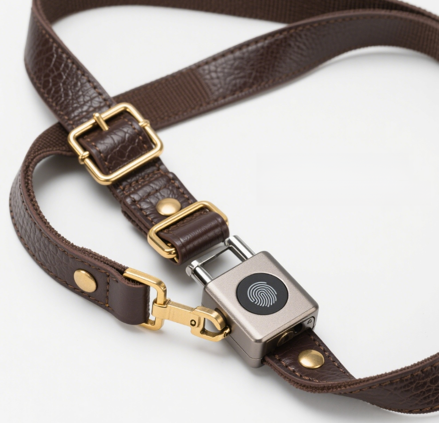 Détail de la boucle de sécurité de la sangle pour appareil photo