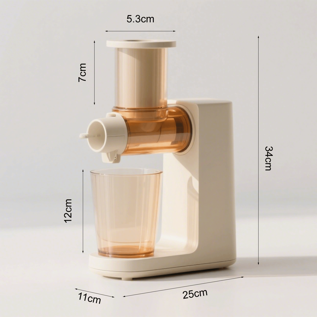 Exprimidor eléctrico de acrílico preparado para exprimir naranjas