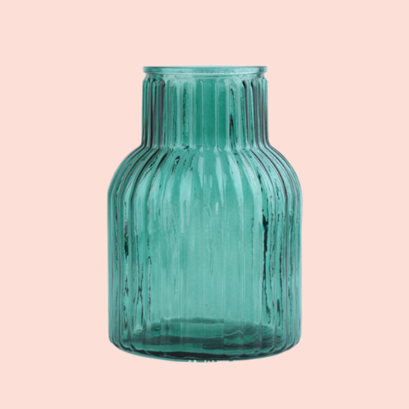 Nordic simple relief glass transparent small vase