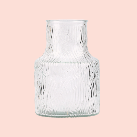 Nordic simple relief glass transparent small vase