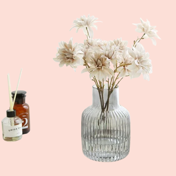 Nordic simple relief glass transparent small vase