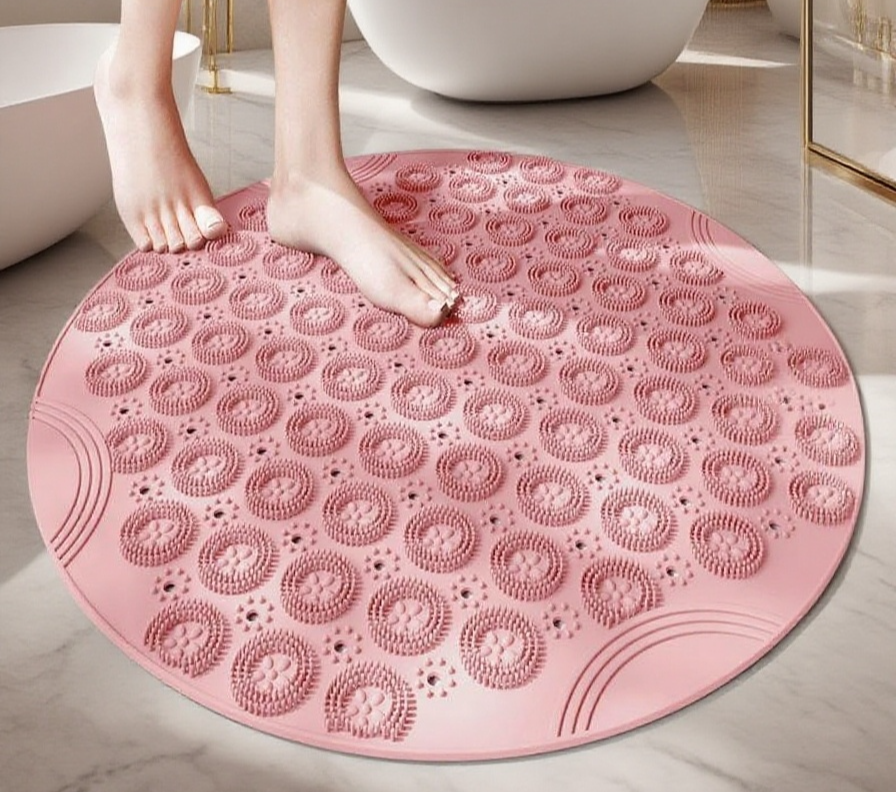 พรมกันลื่นห้องน้ำกลม สีสันสวยงามเข้ากับห้องน้ำ