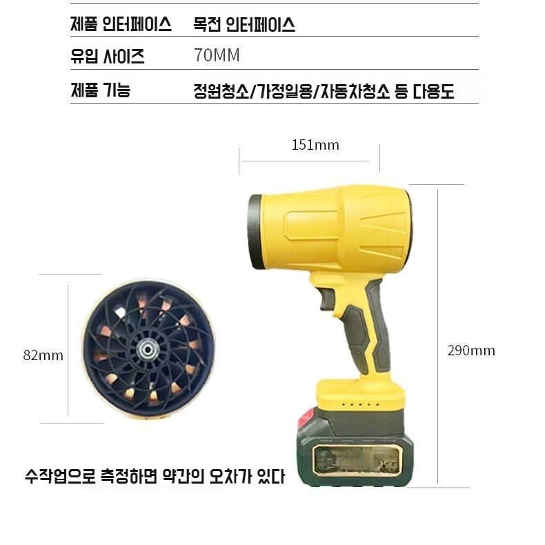 산업용 고출력 브러시리스 송풍기 초대형 장치 야외 낙엽청소 폭풍기