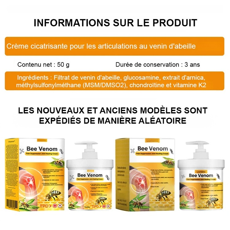 Laniska Crème Réparatrice pour Articulations au Venin d'Abeille