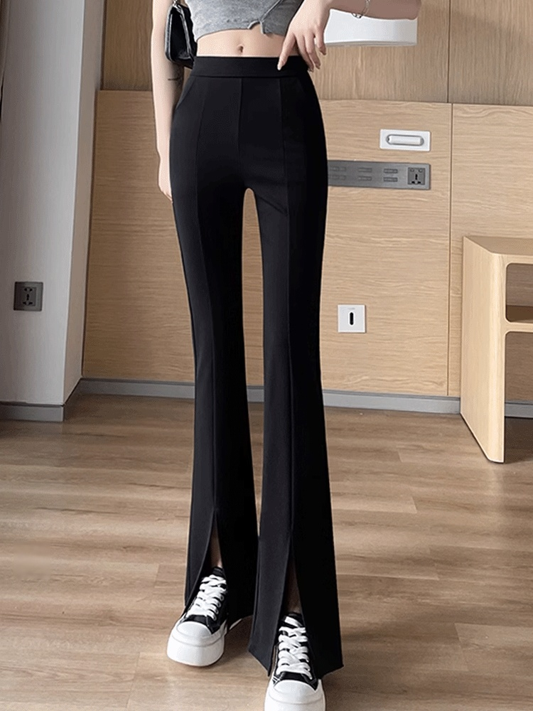 スリット入りフレアパンツ