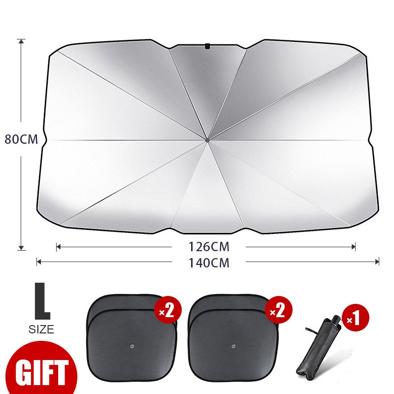  Multifunctional Folding Retractable Car Sunscreen Heat Insulation Umbrella