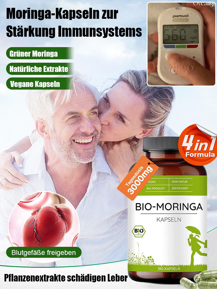 【Blutzucker- und Cholesterinspiegel senken】Moringa-Kapseln zur Stärkung der Abwehrkräfte