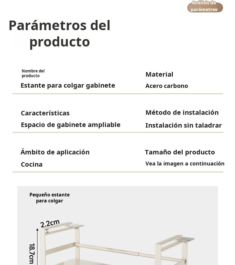 Estante de almacenamiento resistente y duradero para cocina