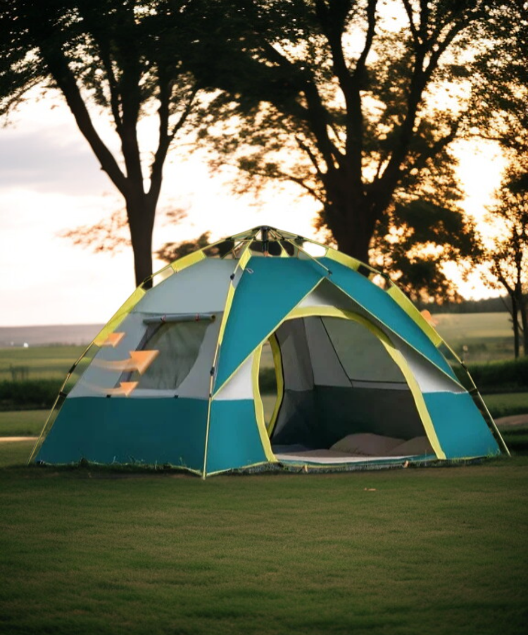 두꺼운 방수 소재의 캠핑 텐트