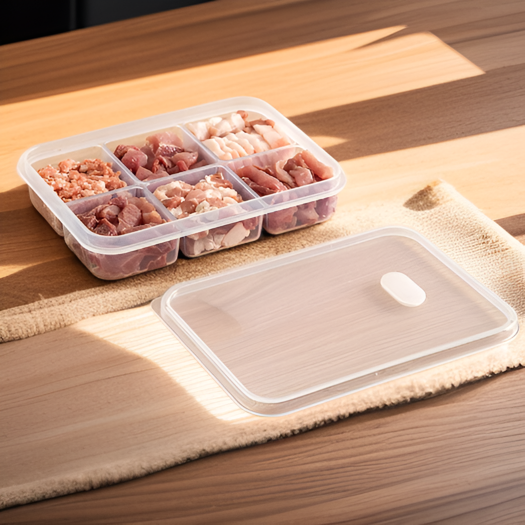 キッチンの分格透明タッパーを厚くする