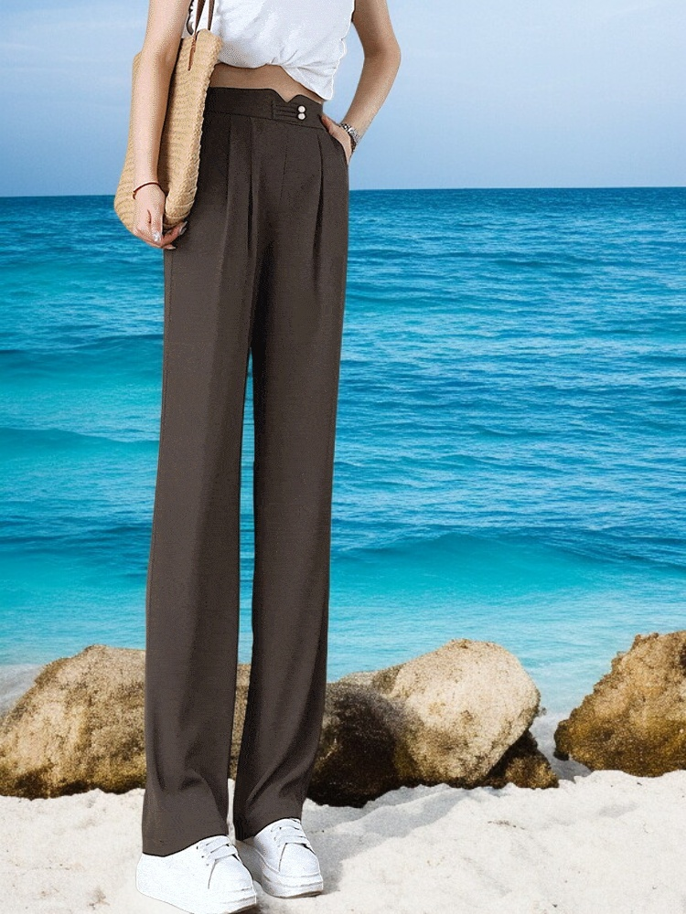 ドレープ＆クールタッチ ストレートパンツ