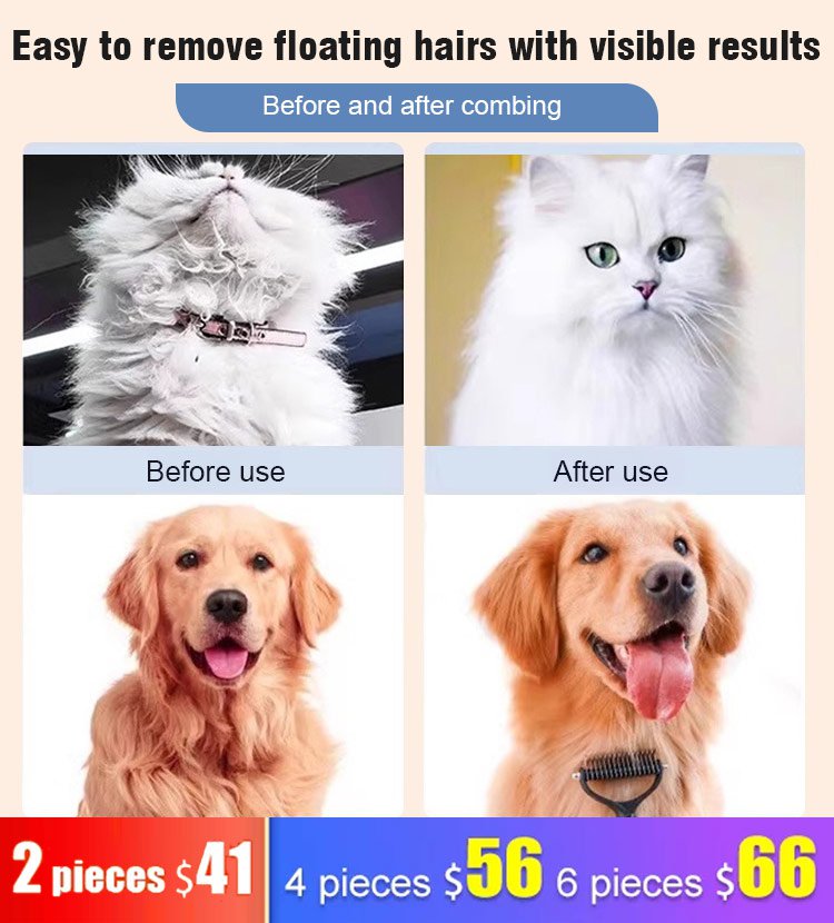 Pet Grooming Brush, easy to solve the hair knots