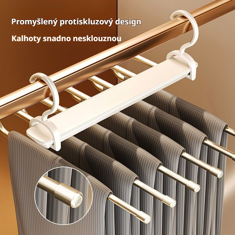 Skládací multifunkční vícevrstvý věšák na kalhoty
