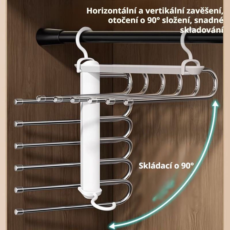 Skládací multifunkční vícevrstvý věšák na kalhoty