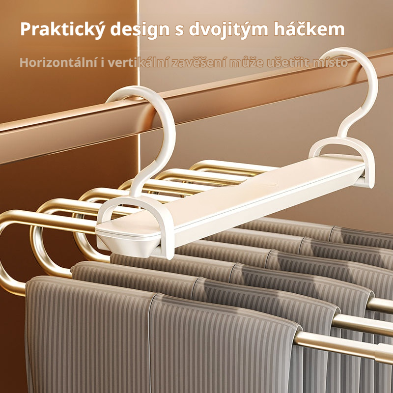 Skládací multifunkční vícevrstvý věšák na kalhoty