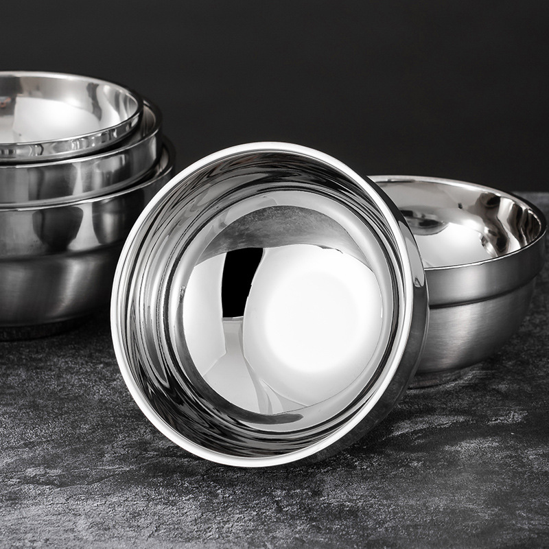 Double-layer insulation bowl thickened stainless steel bowl