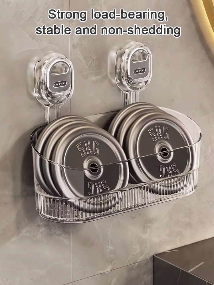 No-punch large suction cup bathroom cosmetic storage box