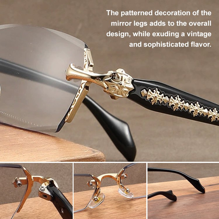 Frameless Cutting Edge HD Women's Elderly Metal Heavy Craft Presbyopia
