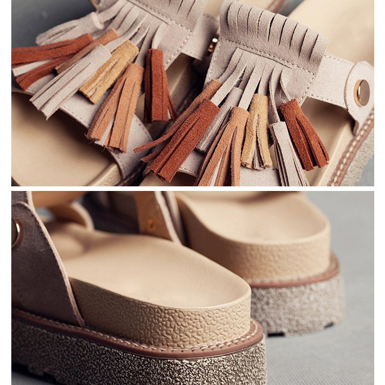 【フリンジサンダル】牛革 耐久性・耐食性・耐摩耗性 ゴムソール 驚きの柔軟性