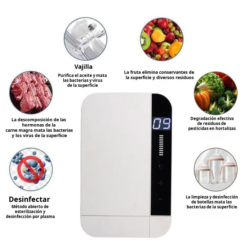Máquina de limpieza de frutas y verduras, generador de ozono de 600mg, esterilización y desinfección