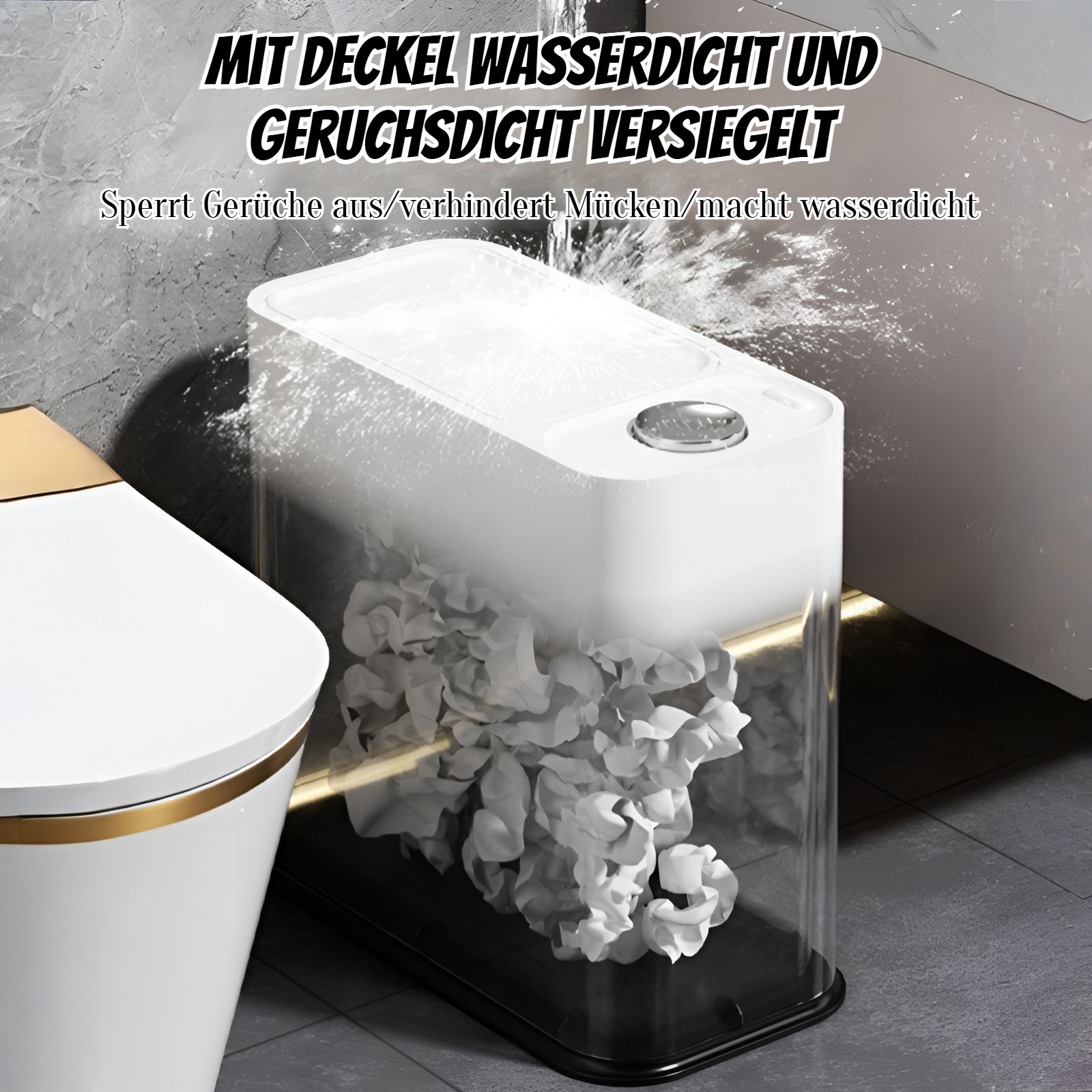 Druckknopfschalter Schmalschlitz-Mülleimer macht die Hände nicht schmutzig Multifunktions-Mülleimer 