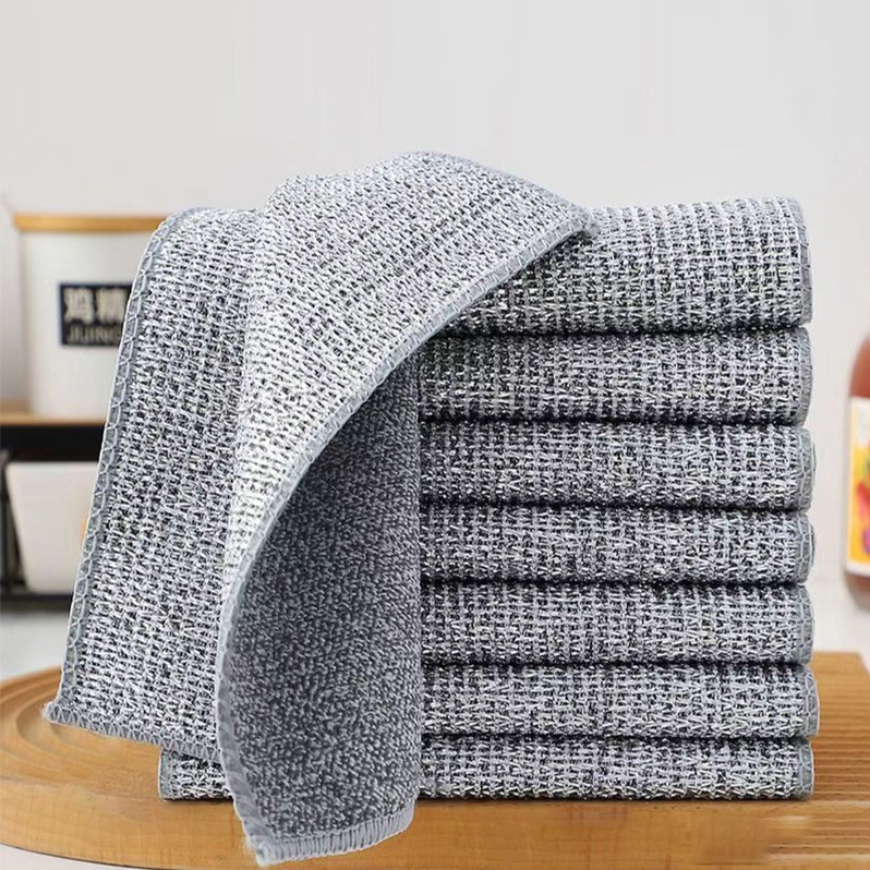 リバーシブル竹炭キッチンクロス