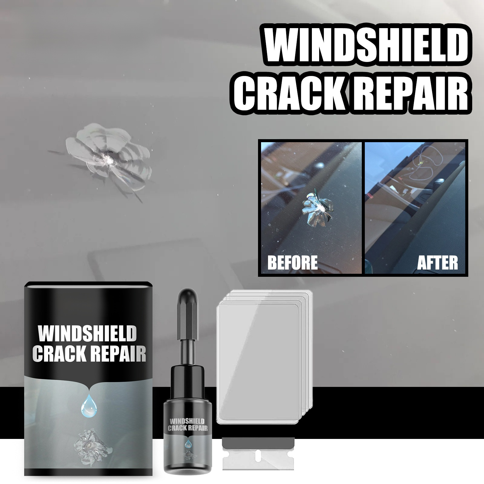 Reparaturflüssigkeit für gesprungenes Glas