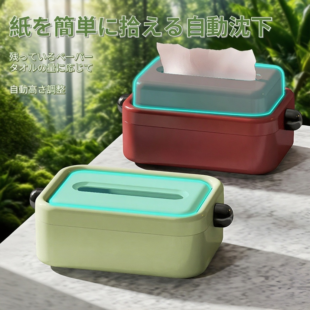 シンプルで芸術的なティッシュボックスのデザイン詳細