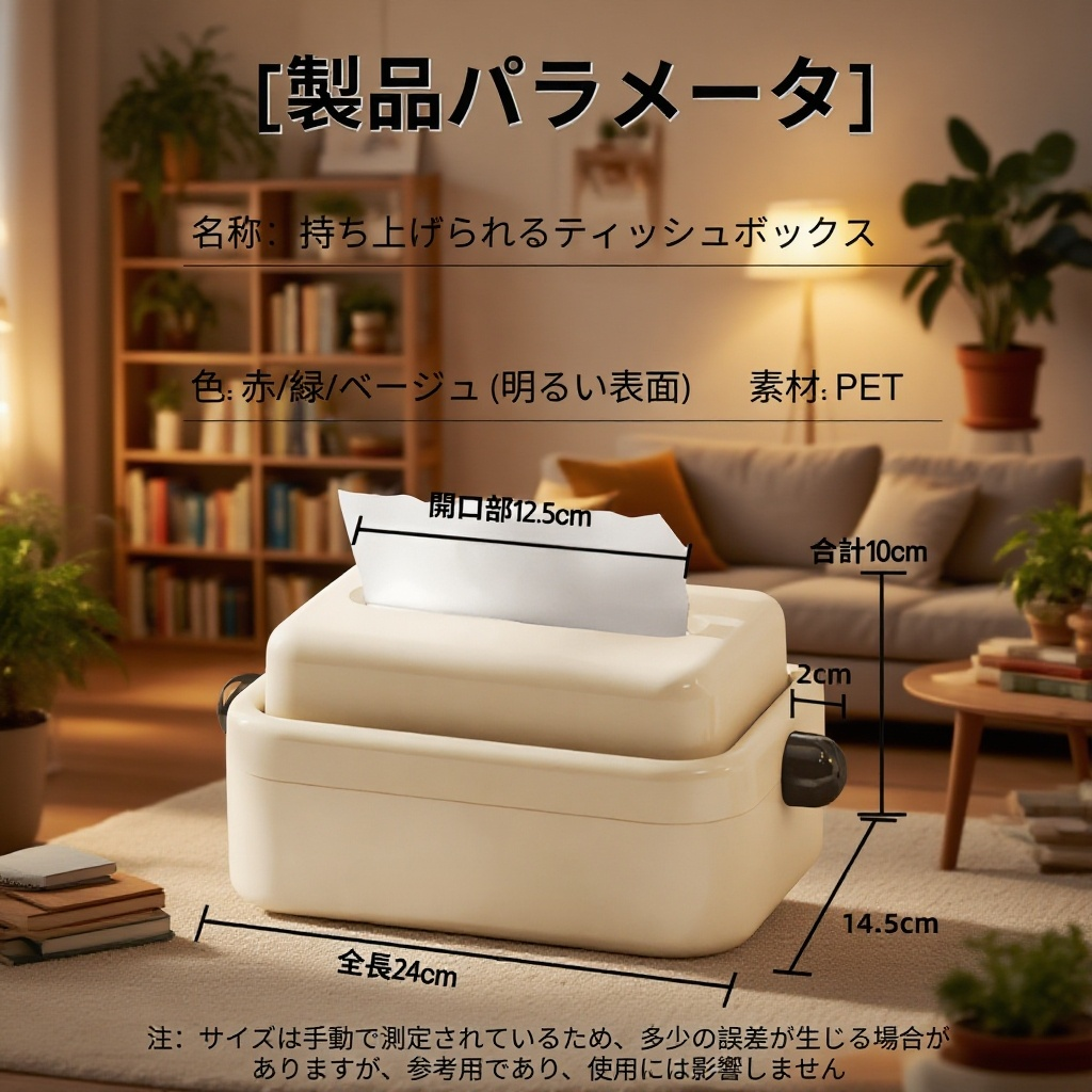 家庭用に最適な収納機能付きティッシュボックス