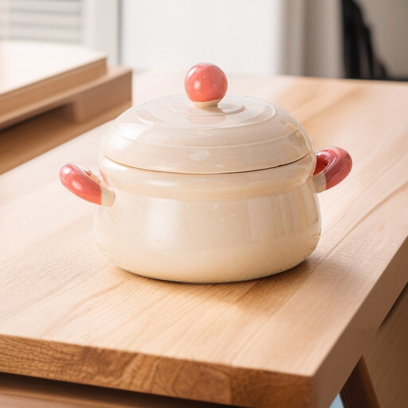 Wysokiej jakości miska ceramiczna z pokrywką do zupek błyskawicznych, styl niszowy