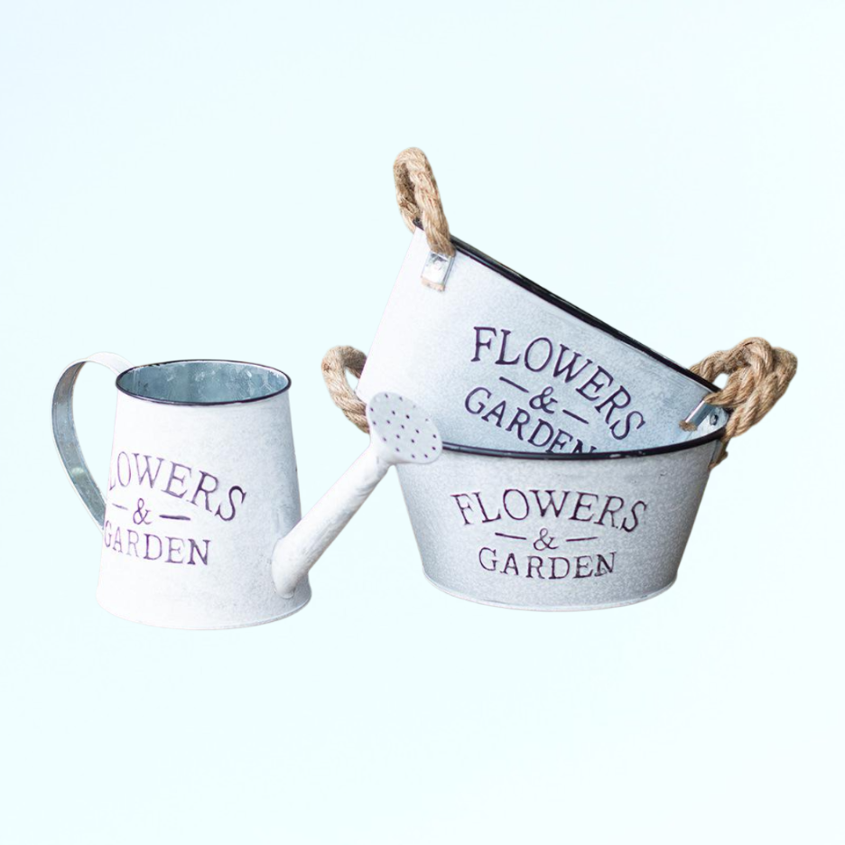 ヴィンテージ風でシンプルなトタン製の多肉植物用おしゃれな小型花器