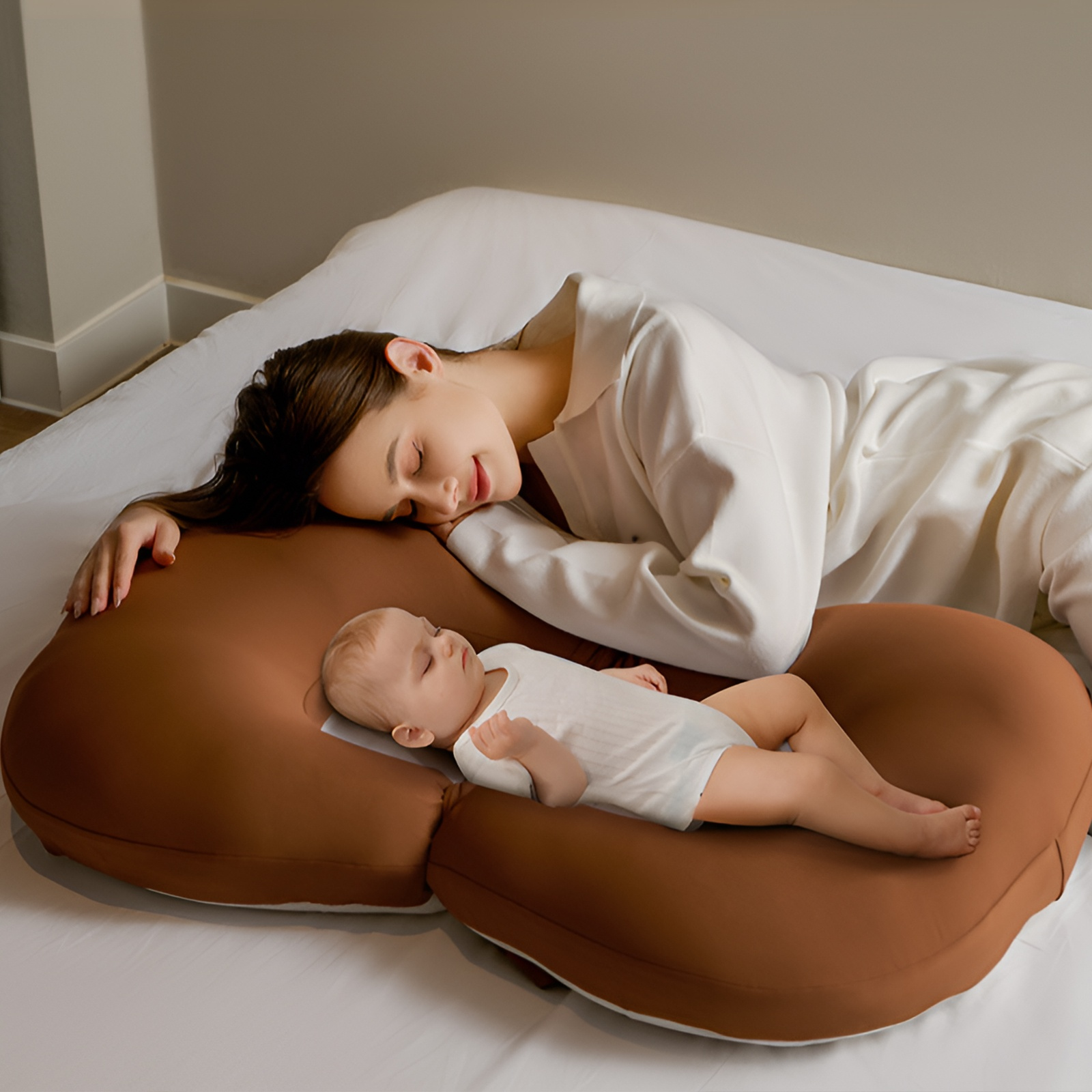 新生児の嘔吐やミルクの溢れを防ぐ、6つの機能を備えた多機能ベビー授乳枕EPS微粒子傾斜枕