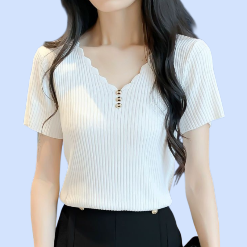 여성 루즈한 니트 아이스 반팔