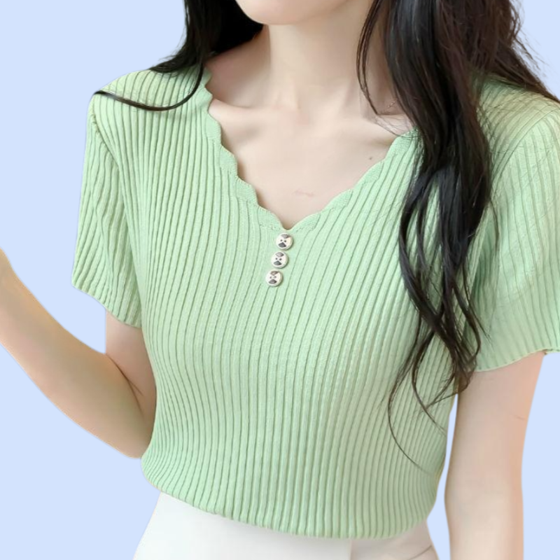 여성 루즈한 니트 아이스 반팔